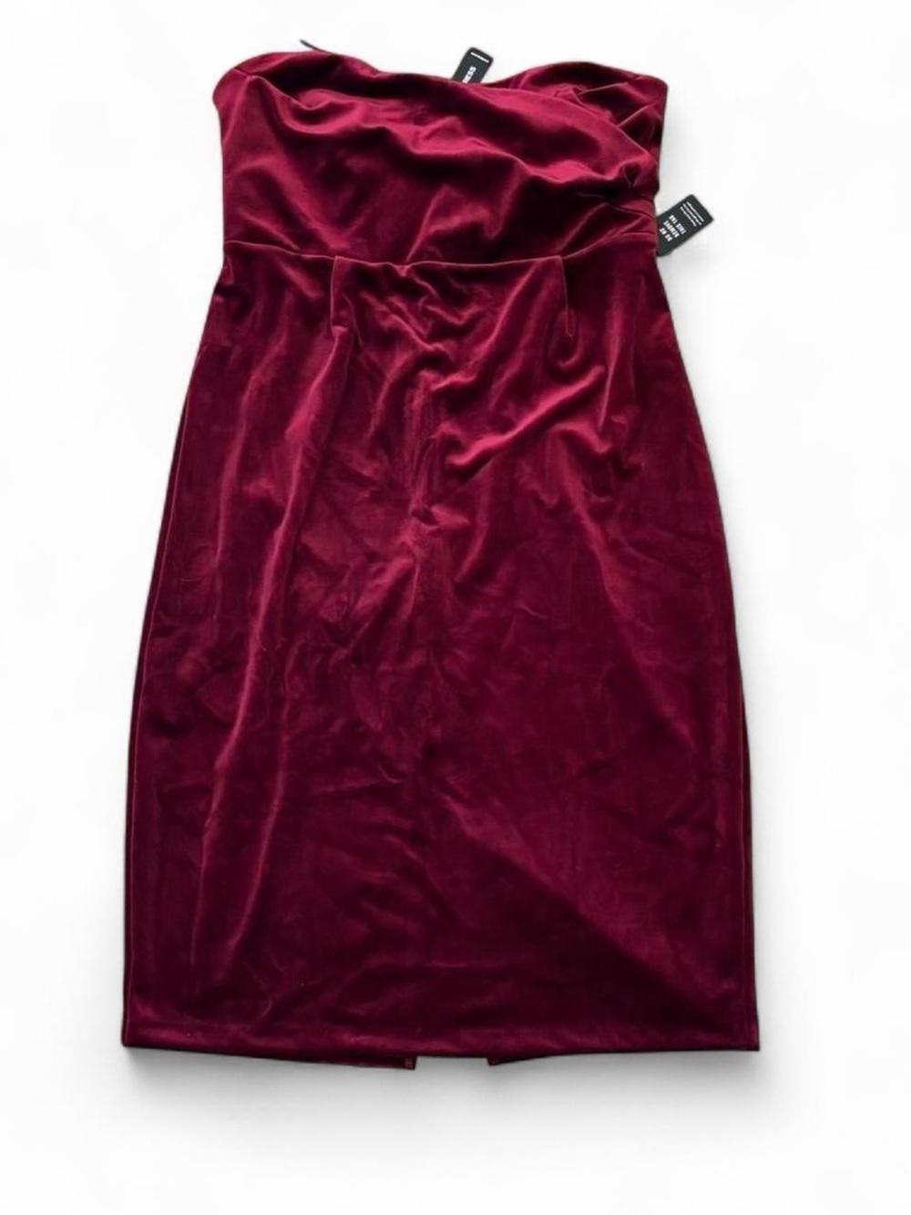 Express elegant classy plus size red velvet strapless evening dress